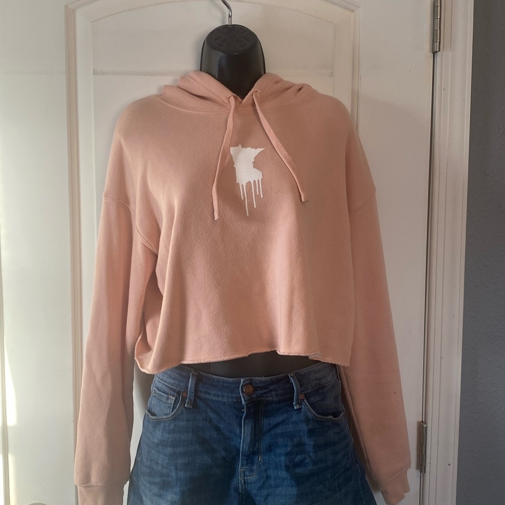 Size medium Bella + Canvas cropped sweater with hood.